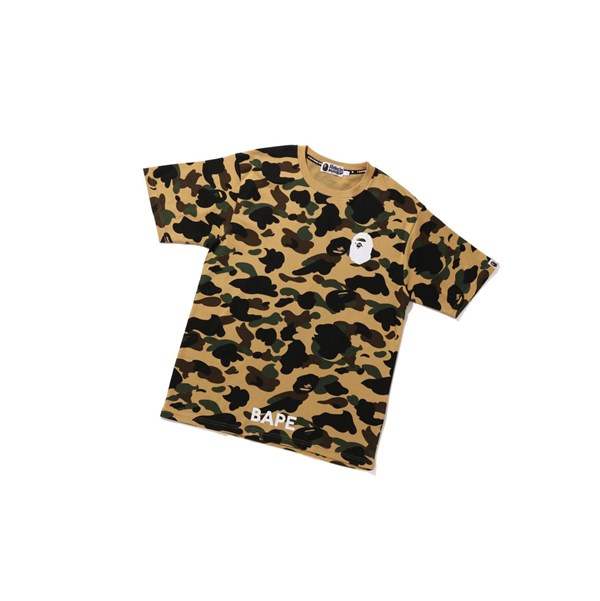Men's A BATHING APE 1st Camo Bathing Ape Tee Short Sleeve T Shirts Yellow | OSK273591
