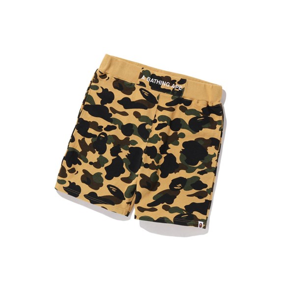 Men's A BATHING APE 1st Camo Sweat Shorts Yellow | PHX182473