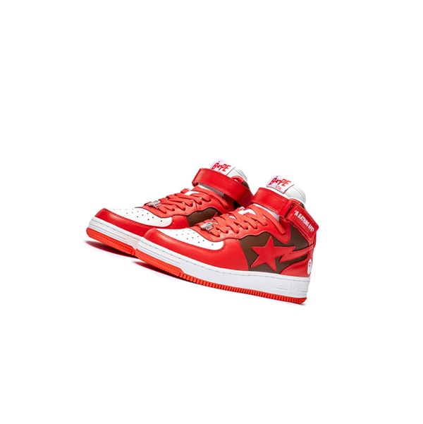 Men's A BATHING APE Bape Sta Mi #2 M2 High Sneakers Bright Red | NYU524198