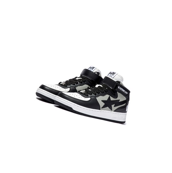 Men's A BATHING APE Bape Sta Mi #2 M2 High Sneakers Black | UQM209386