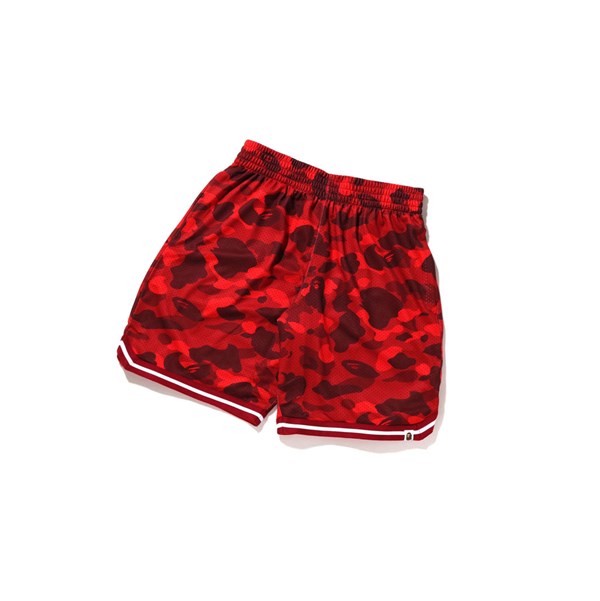 Men's A BATHING APE Color Camo Wide Fit Basketball Shorts Bright Red | BZC283014