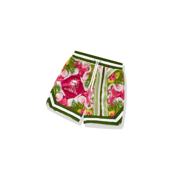 Men's A BATHING APE Floral Print Ape Head Shorts Light Green | CNF870692