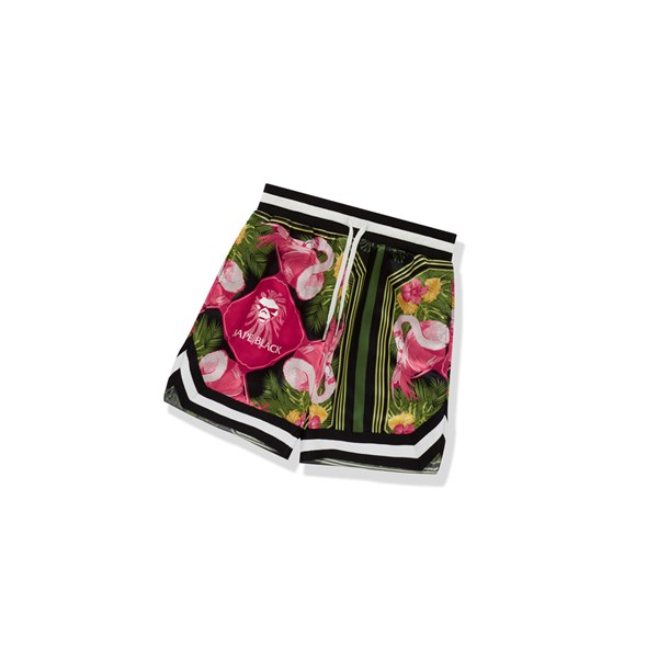 Men's A BATHING APE Floral Print Ape Head Shorts Black | XWS376145