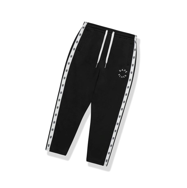 Men's A BATHING APE Logo Track Long Pants Black | NEI879360
