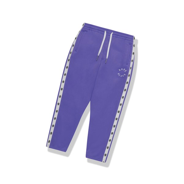 Men's A BATHING APE Logo Track Long Pants Purple | QXC190385