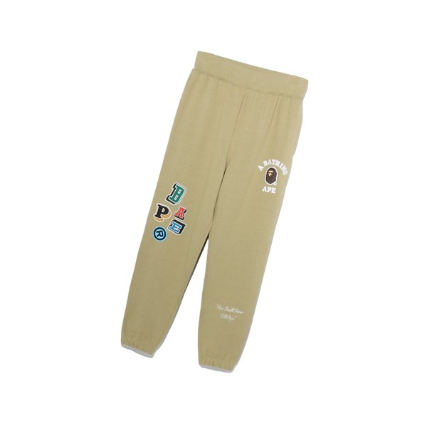 Men's A BATHING APE Multi Fonts Long Pants Beige | VXC230586