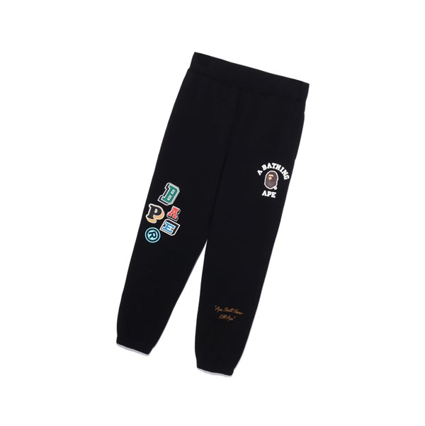 Men's A BATHING APE Multi Fonts Long Pants Black | WQV921708