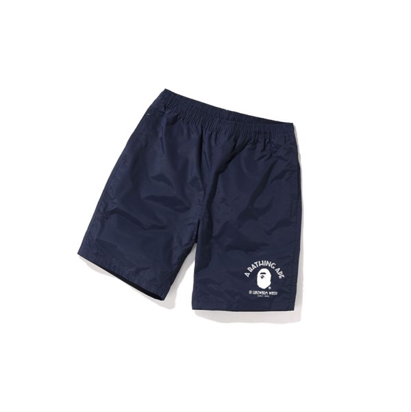 Men's A BATHING APE Nylon Beach Shorts Navy Blue | APR295831