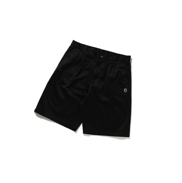 Men's A BATHING APE One Point Wide Fit Chino Shorts Black | LQG349260