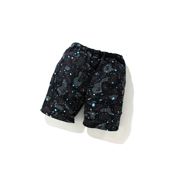 Men's A BATHING APE Space Camo Track Shorts Black | NUS293758