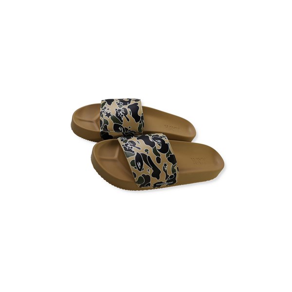 Men's A BATHING APE X Hayn Sta Camo Slip On Slide Sandals Khaki | SEN456829