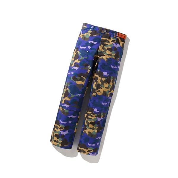 Men's A BATHING APE X Heron Preston Mix 1st Camo Duck Painter M3 Long Pants Purple | GCD152764