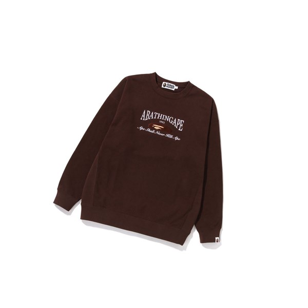 Women's A BATHING APE A Bathing Ape Embroidery Oversized Crewneck Sweatshirts Brown | BUT615732