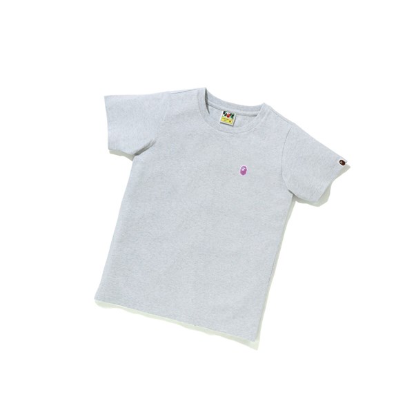 Women's A BATHING APE Ape Head One Point Tee #1 Short Sleeve T Shirts Grey | ADM176025