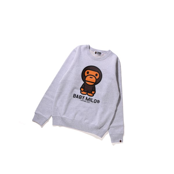 Women's A BATHING APE Baby Milo Crewneck Sweatshirts Grey | SZB918563