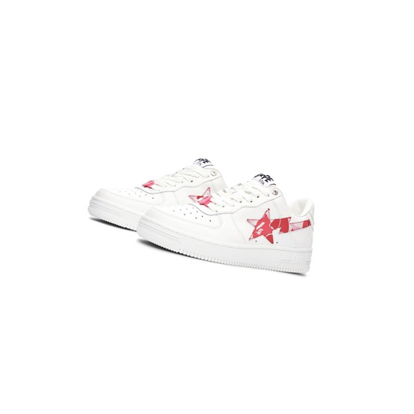 Women's A BATHING APE Bape Sta™ White / Abc Camo Low Sneakers Carmine Rose | PYJ205164