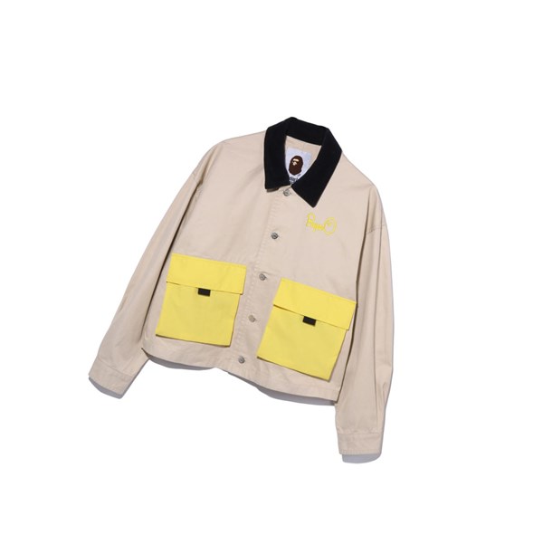 Women's A BATHING APE Big Pocket Work Jackets Beige | CLS940587