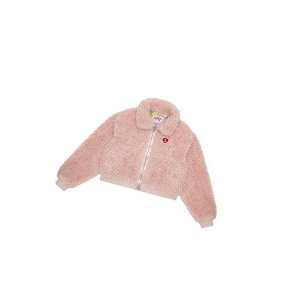 Women's A BATHING APE Faux Fur Jackets Pink | CEQ064532