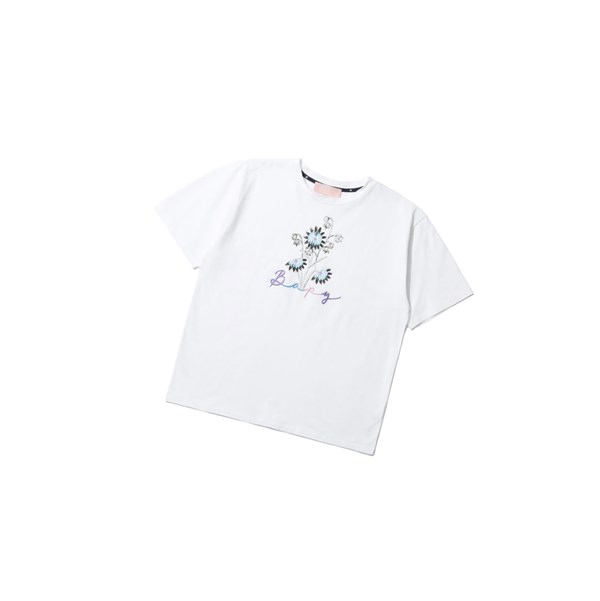 Women's A BATHING APE Floral Print Tee Short Sleeve T Shirts White | RYK362710