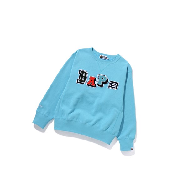Women's A BATHING APE Multi Fonts Wide Crewneck Sweatshirts Light Blue | TZG524896