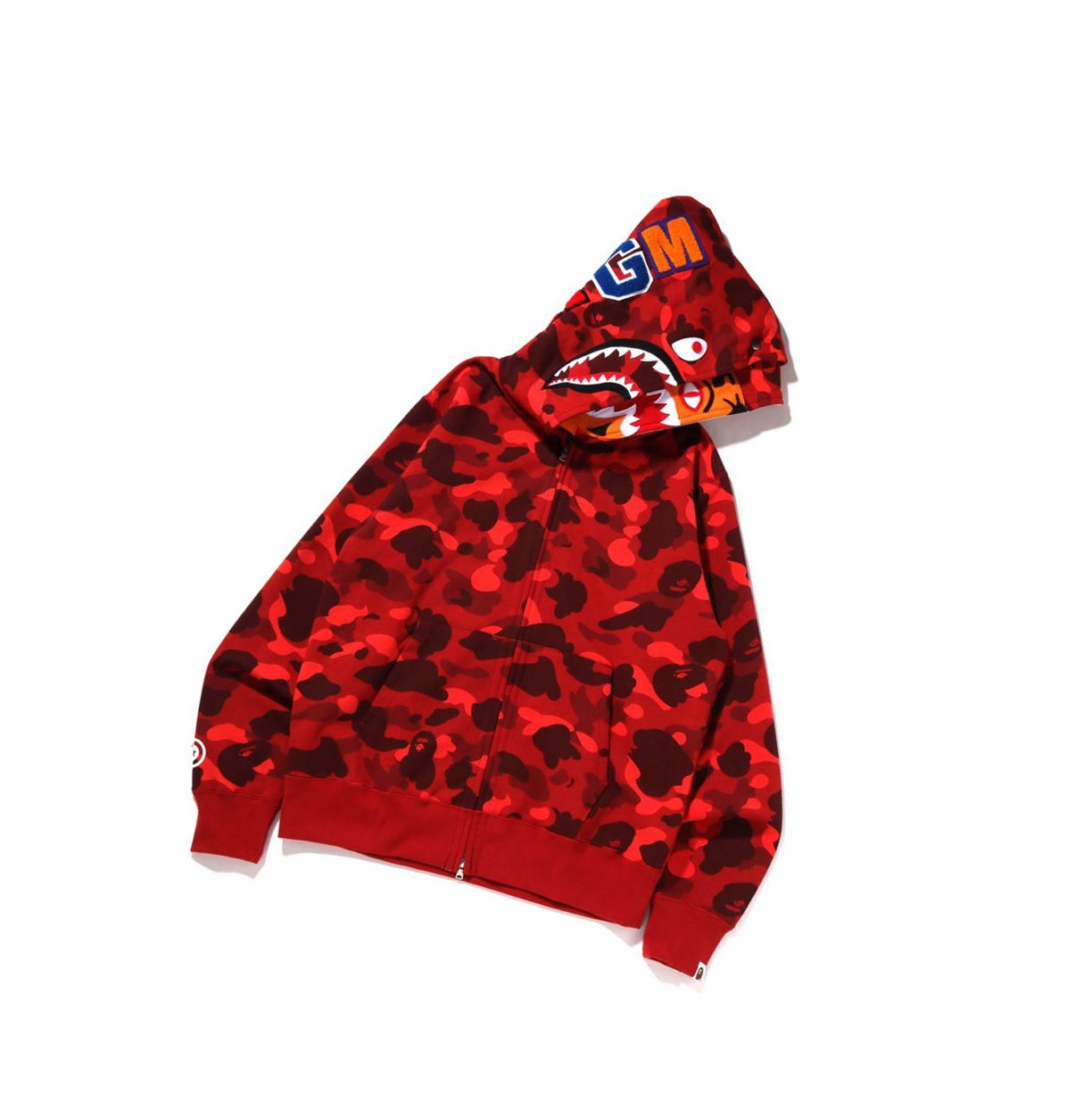 Red tiger bape hoodie top